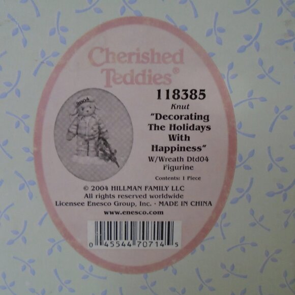 2004 Enesco Cherished Teddies Knut "Decorating The Holidays With Happiness Boxed - Picture 6 of 7